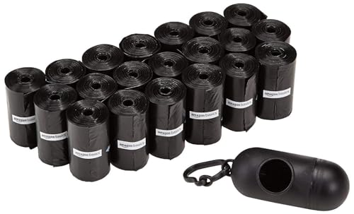 Amazon Basics Dog Waste Bags with Dispenser and Leash Clip, Unscented, 300 Count