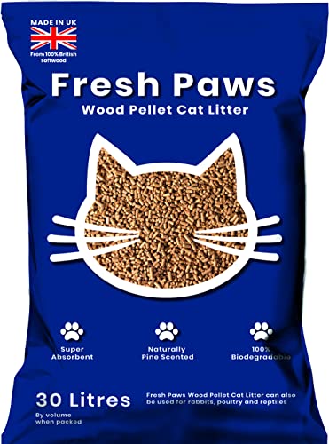 Fresh Paws Premium Wood Pellet Cat Litter - 30L