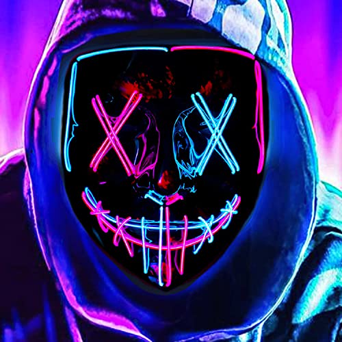 Halloween LED Mask Light Up Scary Mask - Blue