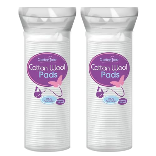 Cotton Tree Cotton Pads - 2 Packs of 80 Soft and Gentle Cotton Rounds