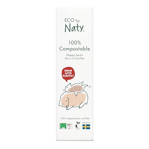 Eco by Naty Disposable Diaper Sacks - 100% Compostable & Biodegradable - 50 Count