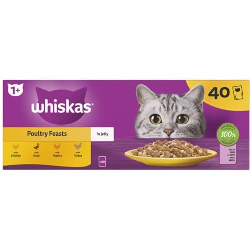Whiskas 1+ Adult Poultry Selection in Jelly - 40 Pouches